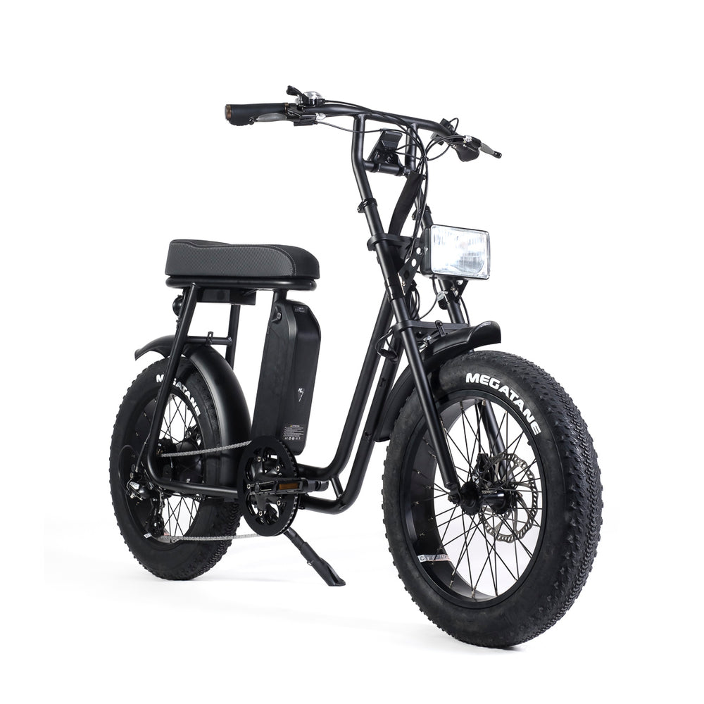 V1 moped front diagonal black matte